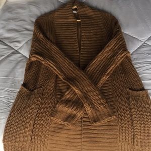 Cardigan manches longues en laine beige
